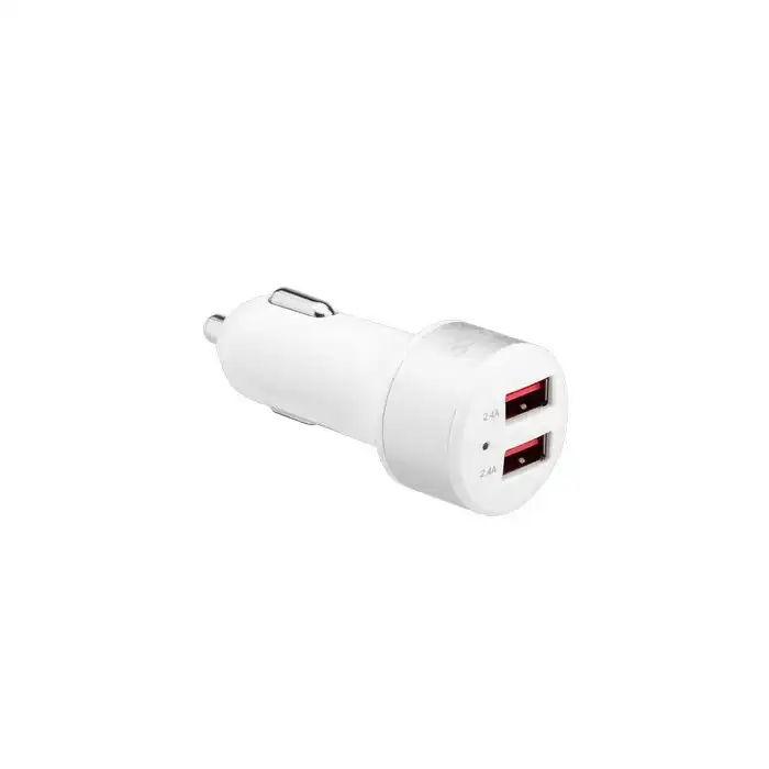 3sixT Dual USB-A Port 4.8A Car Charger Adapter For iPhone/Samsung Phones White
