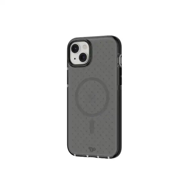 Tech21 EvoClear w/ MagSafe Mobile Phone Case For Apple iPhone 15 Plus Smokey/BLK