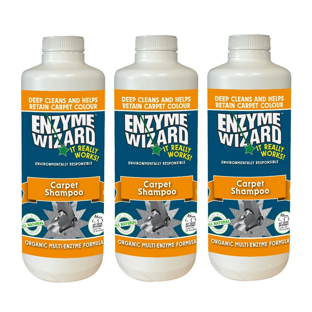 Enzyme Wizard Carpet/Rug Synthetics Fabric Shampoo Surface Stain Cleaner 1L 3x