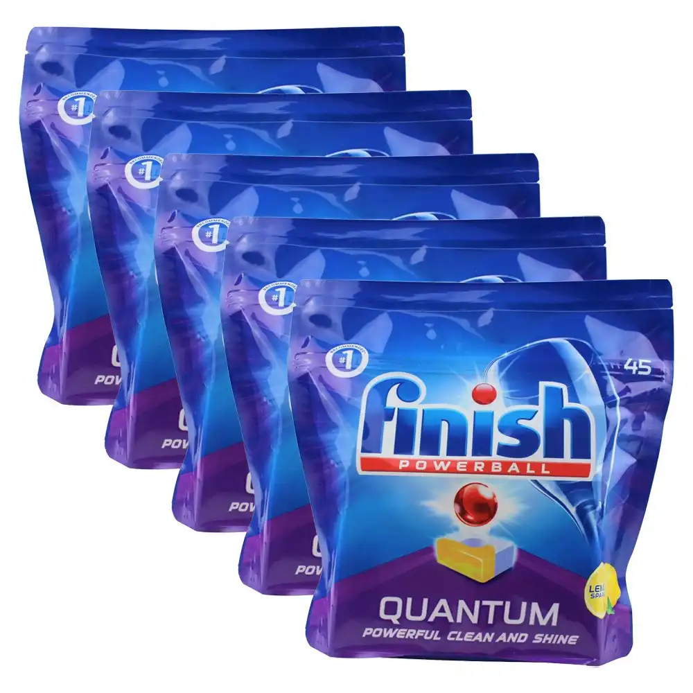 225pc Finish Powerball Quantum Dishwashing Machine Tablets Lemon Sparkle