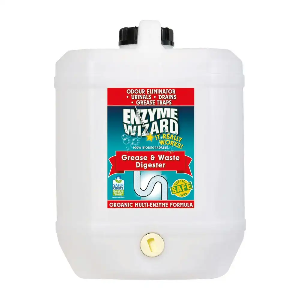 Enzyme Wizard Organic Grease & Waste Digestor Kitchen/Bathroom Drain Cleaner 10L