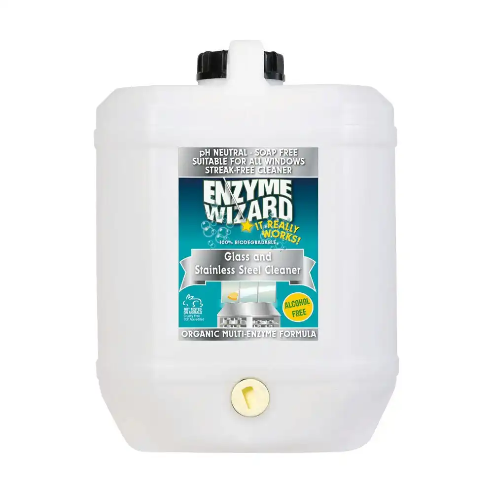 Enzyme Wizard Organic Streak-Free Glass & Stainless Steel Cleaner Refill 10L
