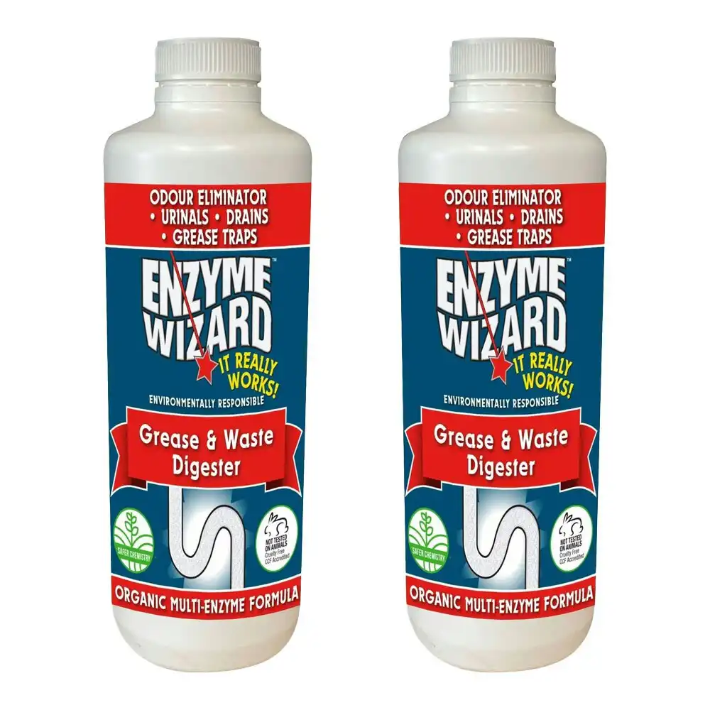 2PK Enzyme Wizard Organic Grease/Waste Digestor Kitchen/Bathroom Pipe Cleaner 1L