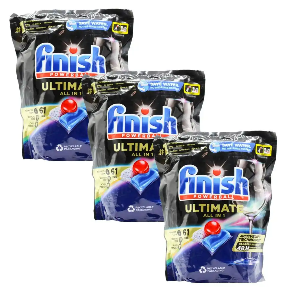 183pc Finish Ultimate All In 1 Powerball Dishwasher Cleaning Shine Tablets