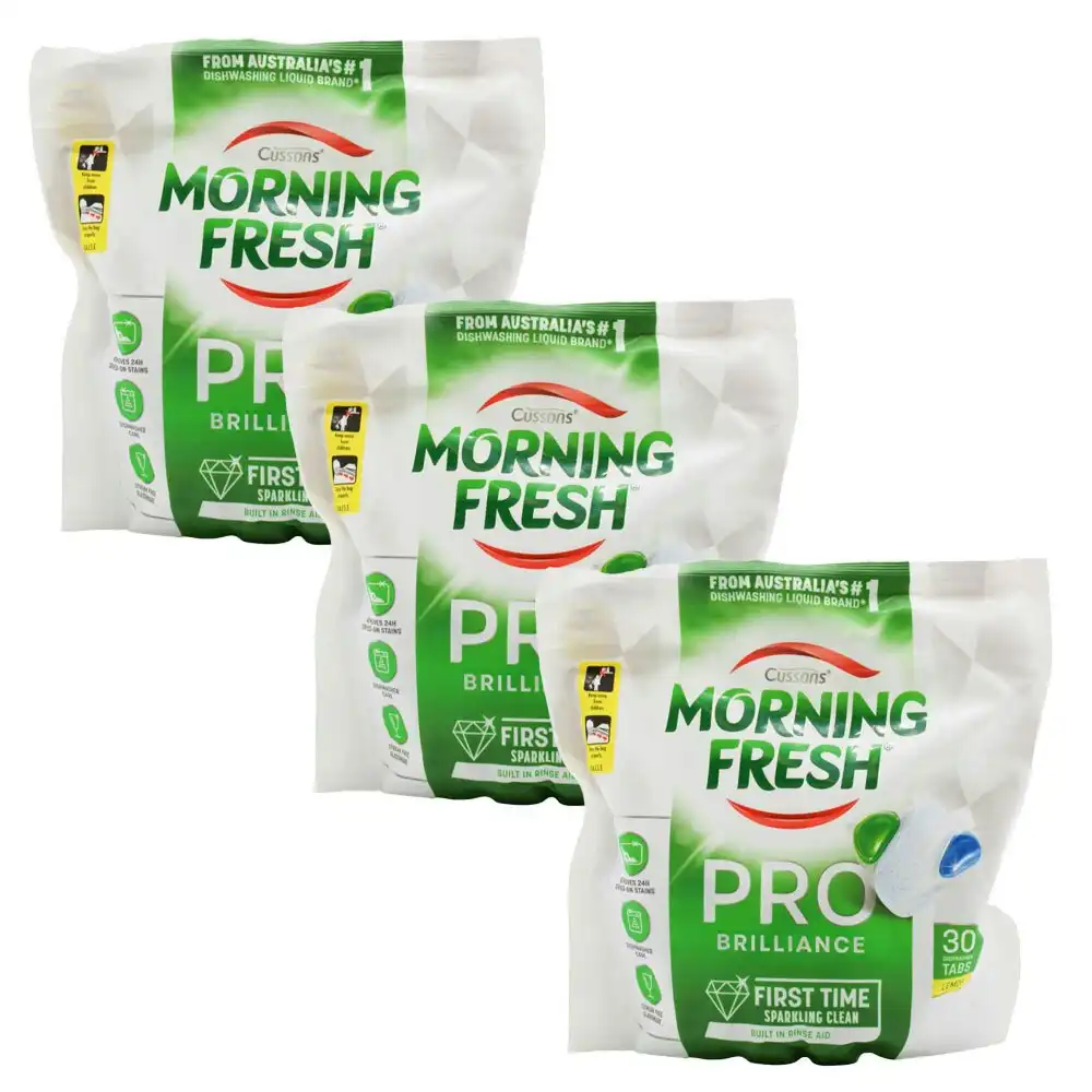 90pc Morning Fresh Pro Brilliance Dishwasher Cleaning Shine Tablets Lemon