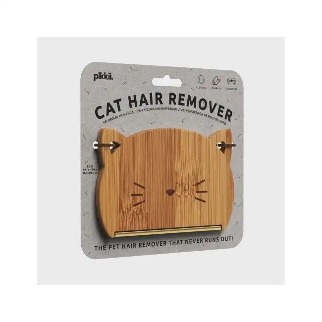 Pikkii Bamboo Cat Hair Remover/Catcher Lint Pet Fur Cleaner Roller 14cm Brown