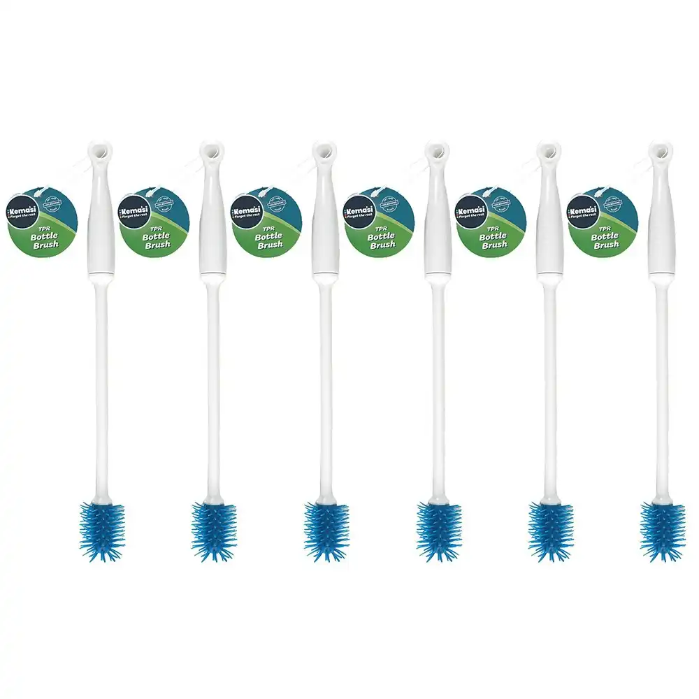 6x kemasi Mini Tpr Bristle Multipurpose Durable Bottle Brush Home Cleaning
