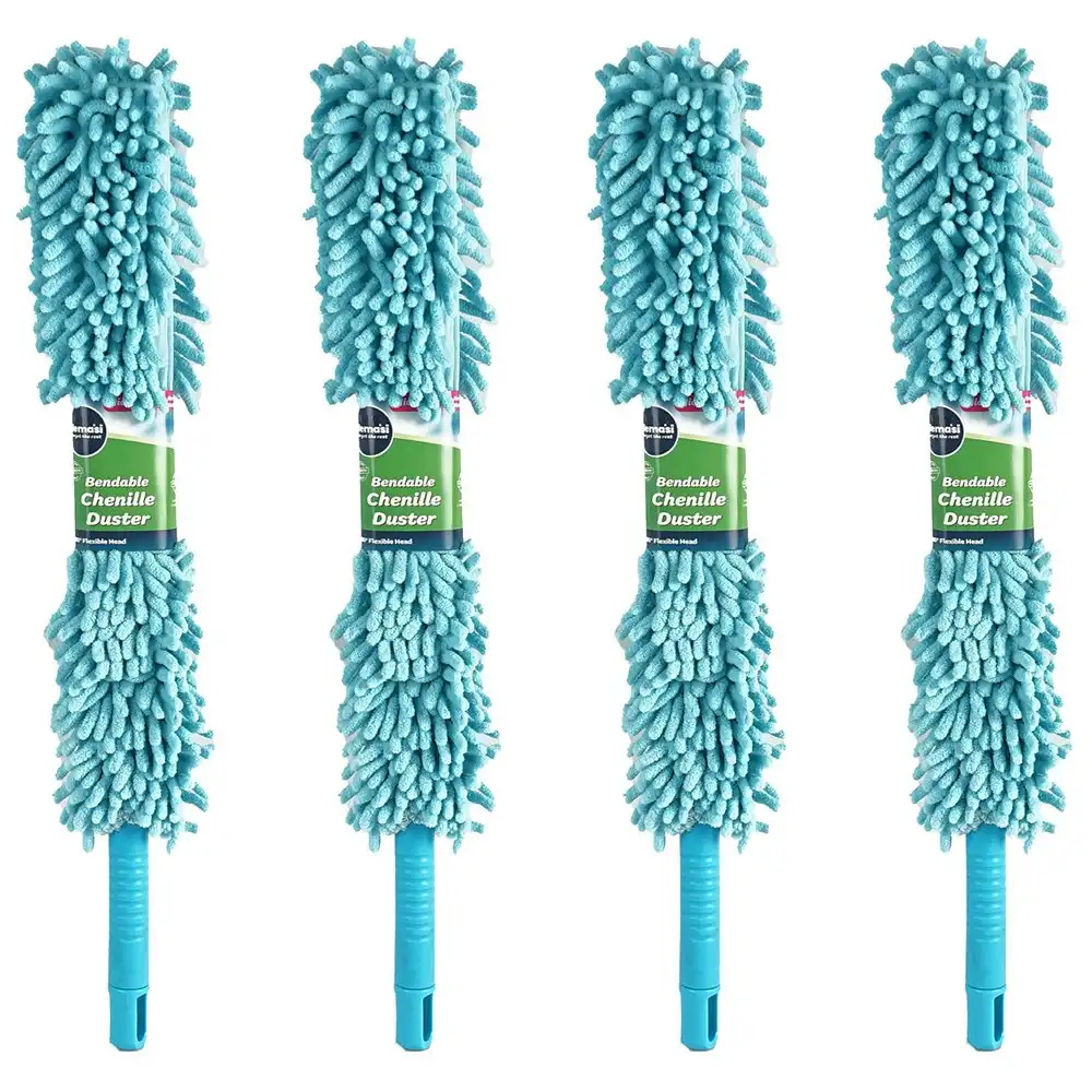 4x kemasi Multipurpose Bendable Chenille Duster Bathroom Kitchen Cleaning