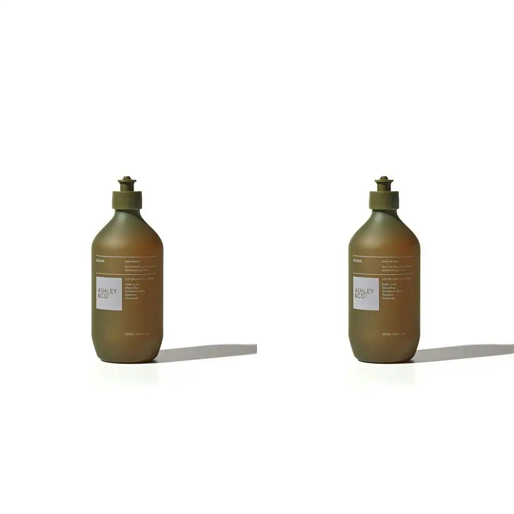 2x Ashley & Co InSink 500ml Dishwashing Liquid Detergent Lotus Leaf & Lustre