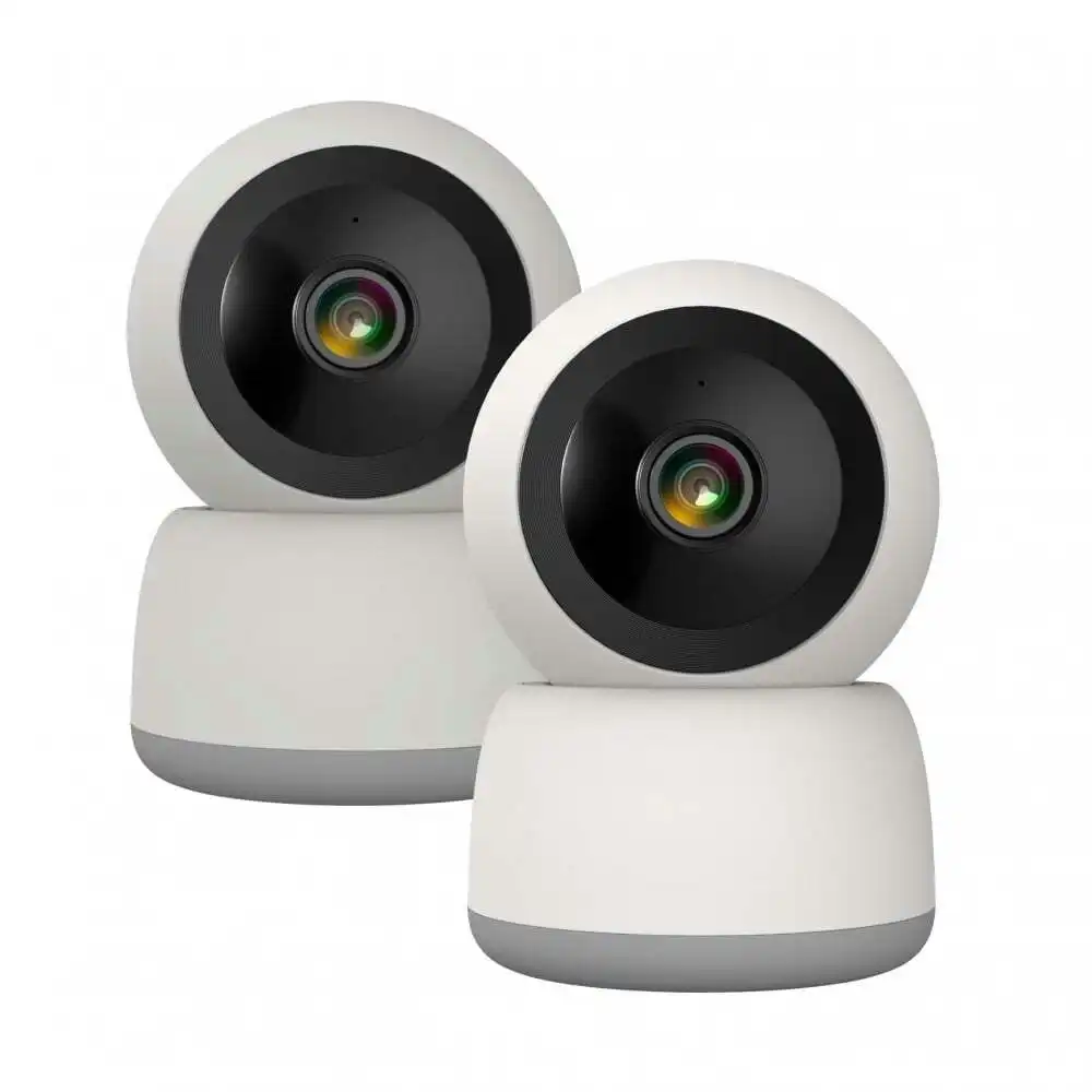 2pc Laser Smarthome FHD Pan & Tilt Video Security Camera WiFi CCTV Set White