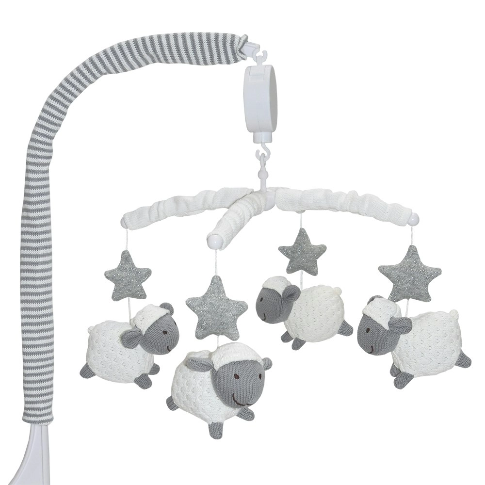 Living Textiles Musical Baby Nursery Hanging Interactive Mobile Set Sheeps