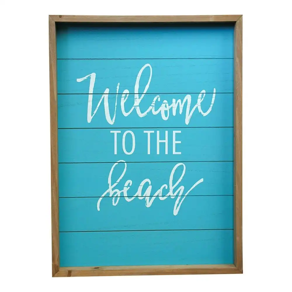 Welcome To The Beach MDF 58cm Sign Board Home Decorative Hanging Signage Display