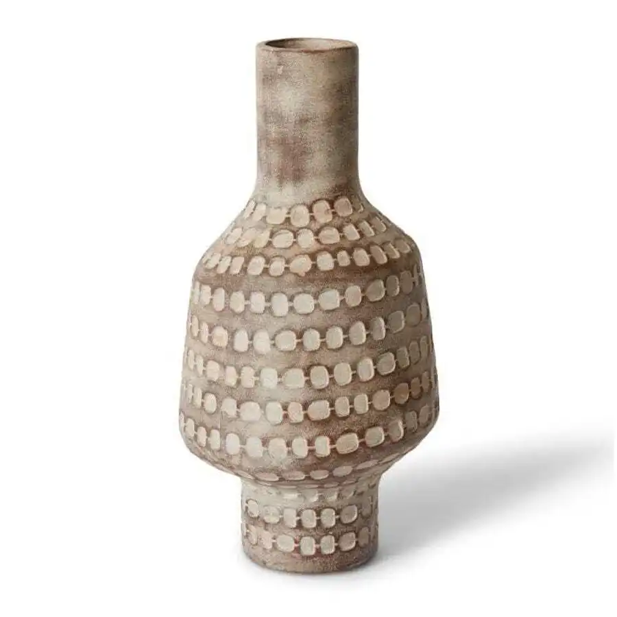 E Style Ayden Tall 40cm Ceramic Plant/Flower Vase Tabletop Home Decor Brown
