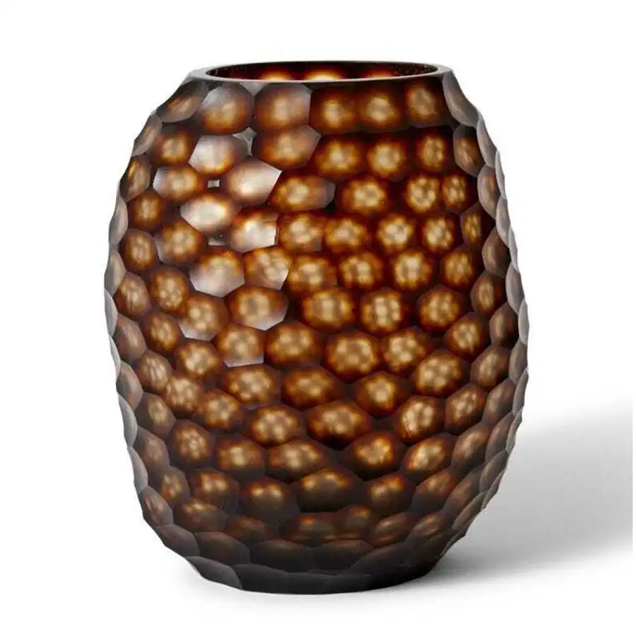 E Style 27cm Glass Enzo Plant/Flower Vase Tabletop Display Home Decor Amber