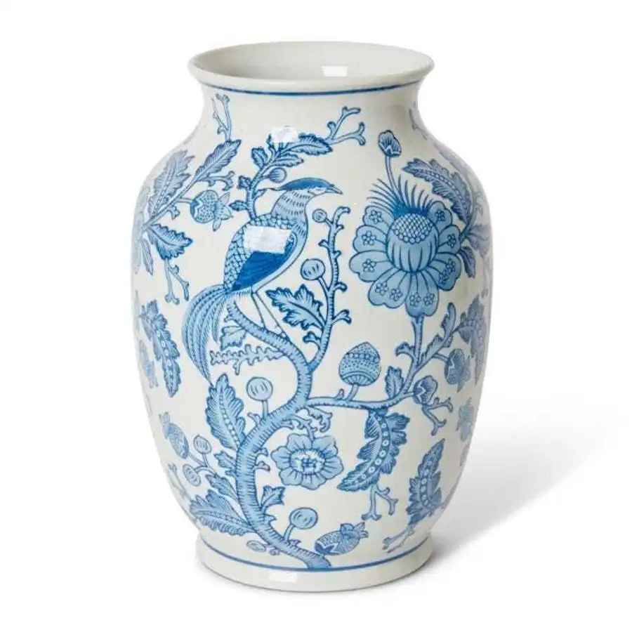E Style Ming 30cm Porcelain Plant/Flower Vase Tabletop Decor White/Blue