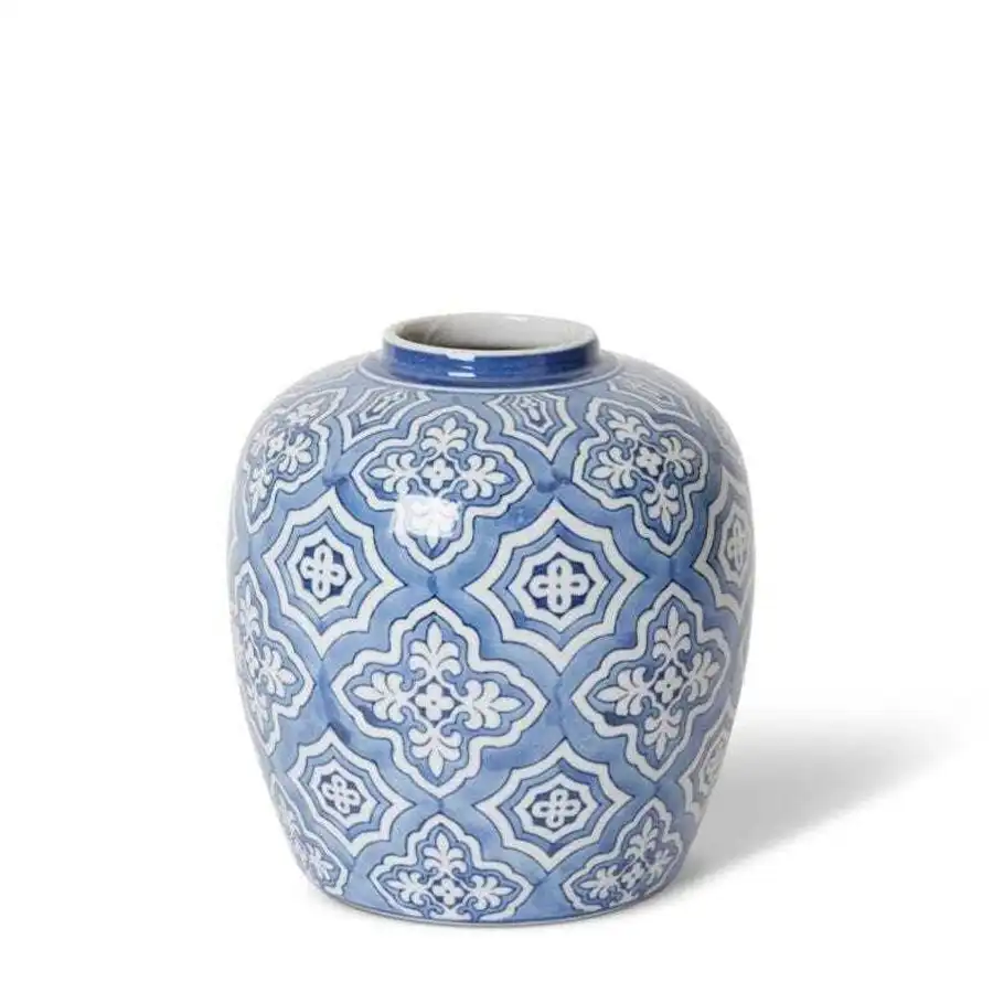 E Style Munni 23cm Porcelain Plant/Flower Vase Tabletop Decor Blue/Cream