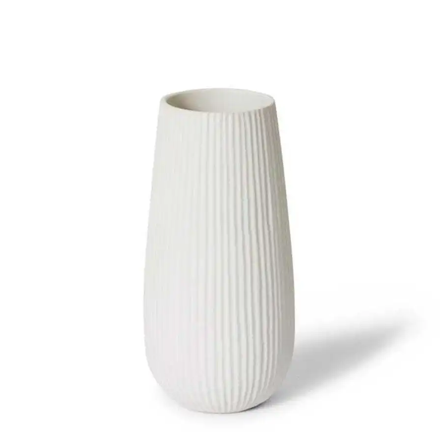E Style Kadence 40cm Ceramic Plant/Flower Vase Tabletop Decor Matt White