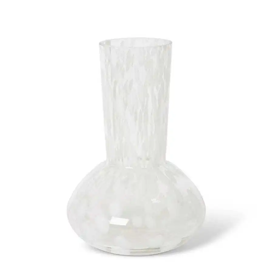 E Style 30cm Glass Bailey Tall Plant/Flower Vase Tabletop Home Decor White