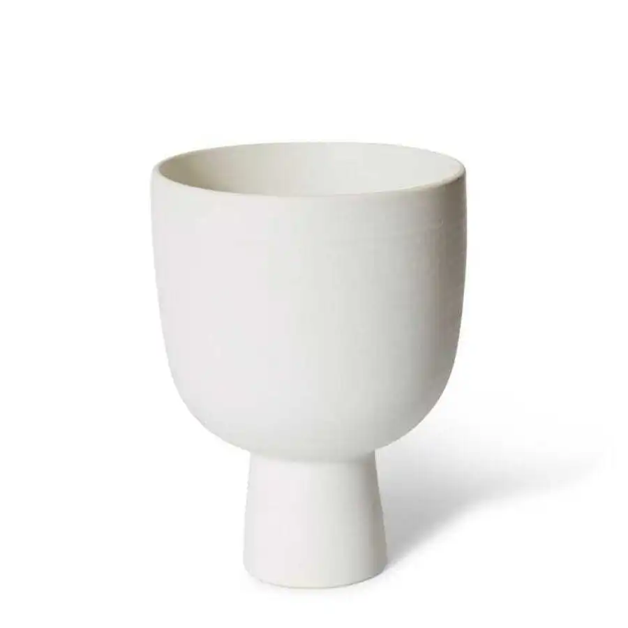E Style Alora 25cm Ceramic Plant/Flower Vase Tabletop Home Decor Matt White