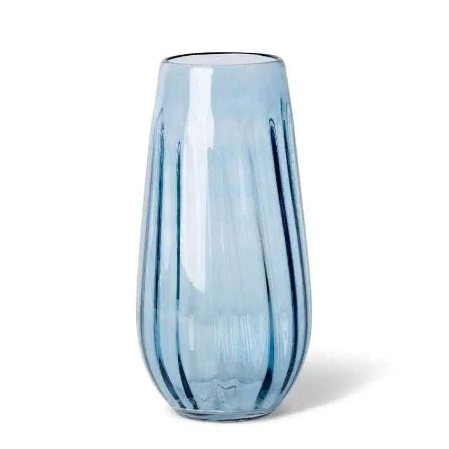 E Style 35cm Glass Demi Tall Plant/Flower Vase Tabletop Home Decor Blue