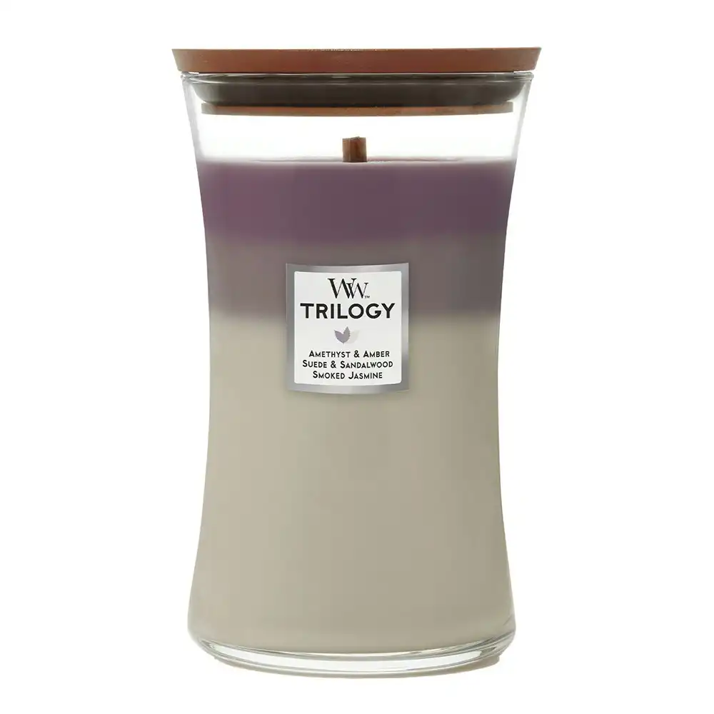 WoodWick 609g Scented Home Fragrance Soy Wax Candle Amethyst Sky Trilogy Large