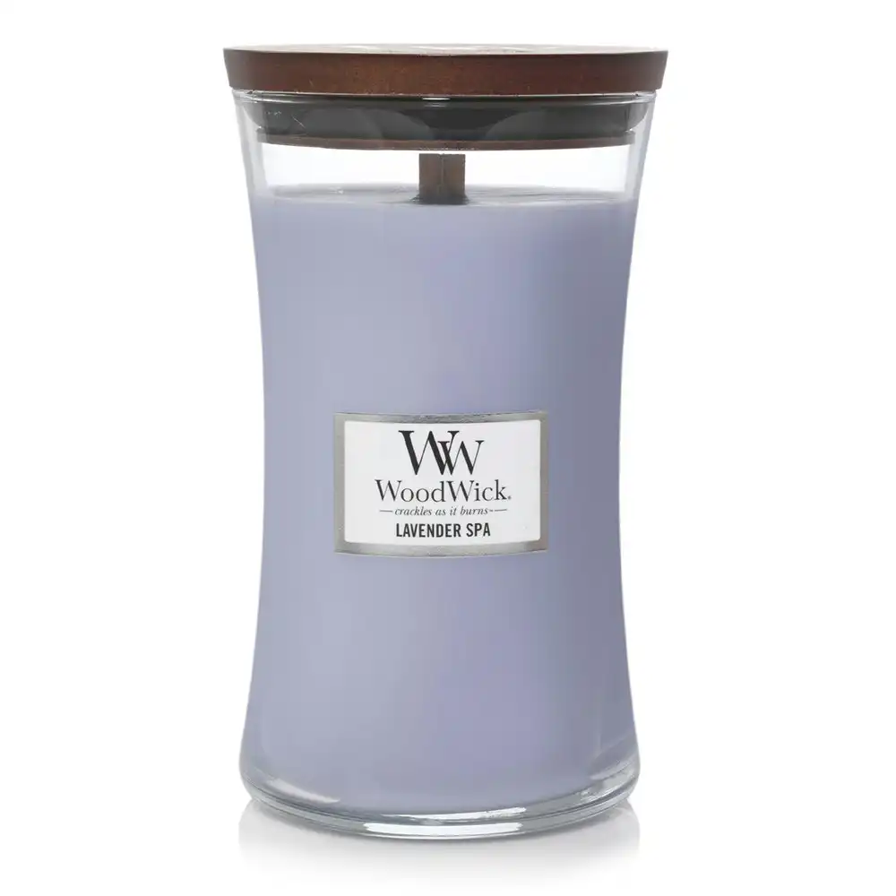 WoodWick 609g Grey Scented Home Fragrance Soy Wax Candle Lavender Spa Large