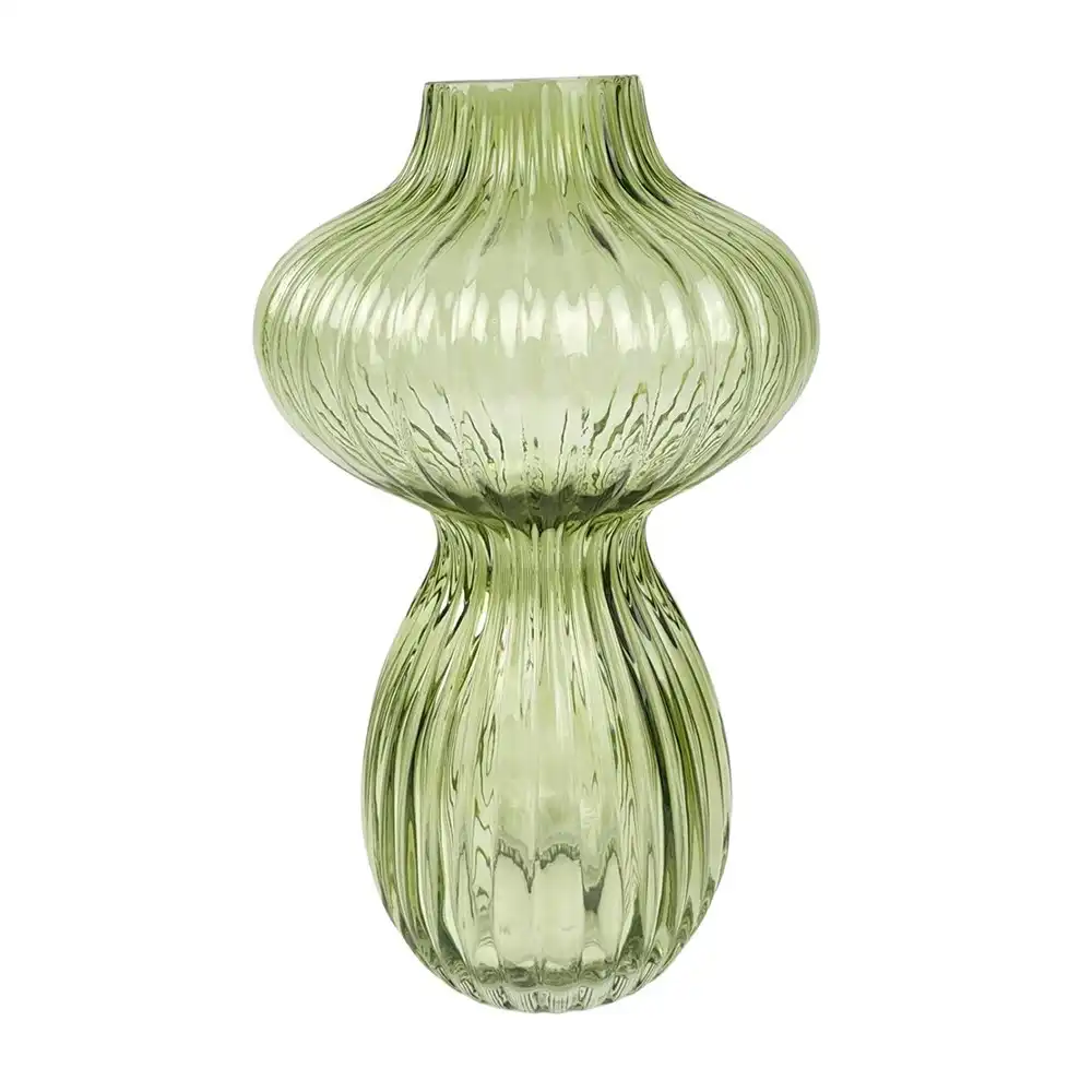 Urban Tommy Abstract Orb 24cm Glass Flower Vase Home Decor Display Medium Sage