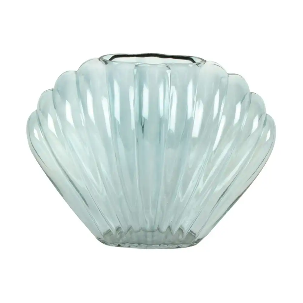 Maine & Crawford Billie 31x24cm Shell Glass Flower Vase Home Office Decor Aqua