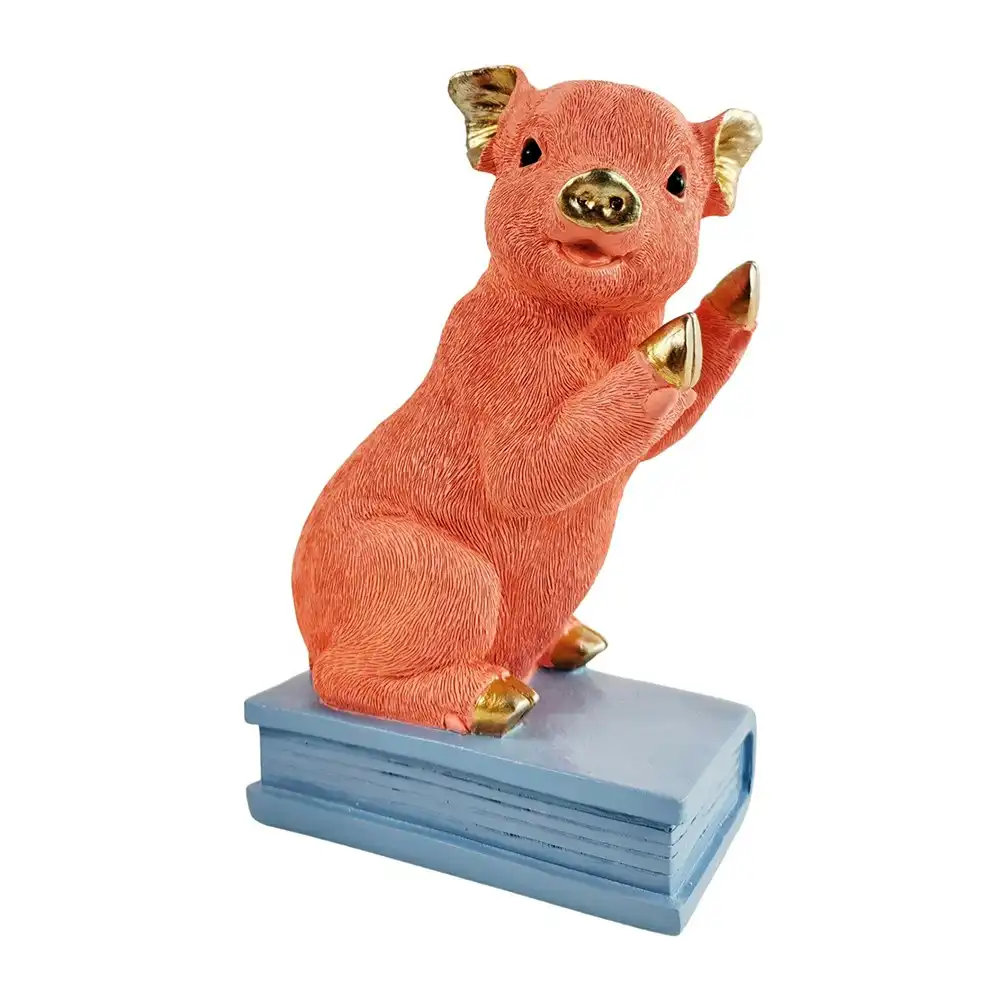 Urban Ludicrous Pig Polyresin 23cm Bookend Home Decor Book Holder Vibrant Pink