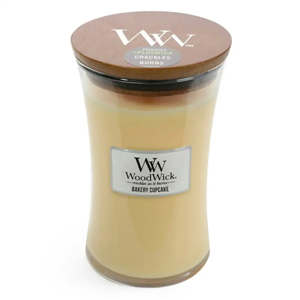 WoodWick Bakery Cupcake Scented Crafted Candle Glass Jar Soy Wax w/ Lid Large