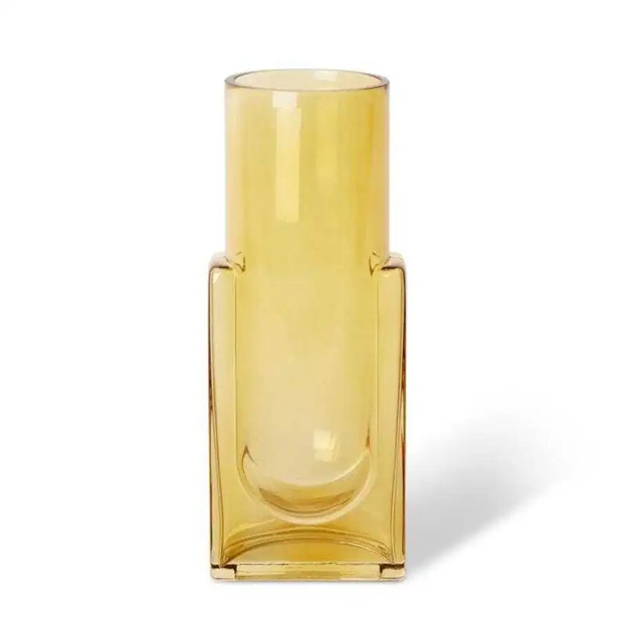 E Style 30cm Glass Pixie Tall Plant/Flower Vase Tabletop Home Decor Amber