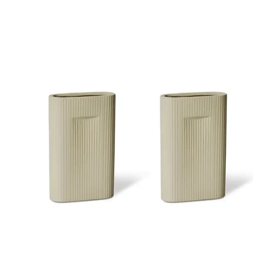 2x E Style Keziah 26cm Ceramic Plant/Flower Vase Tabletop Decor Soft Green
