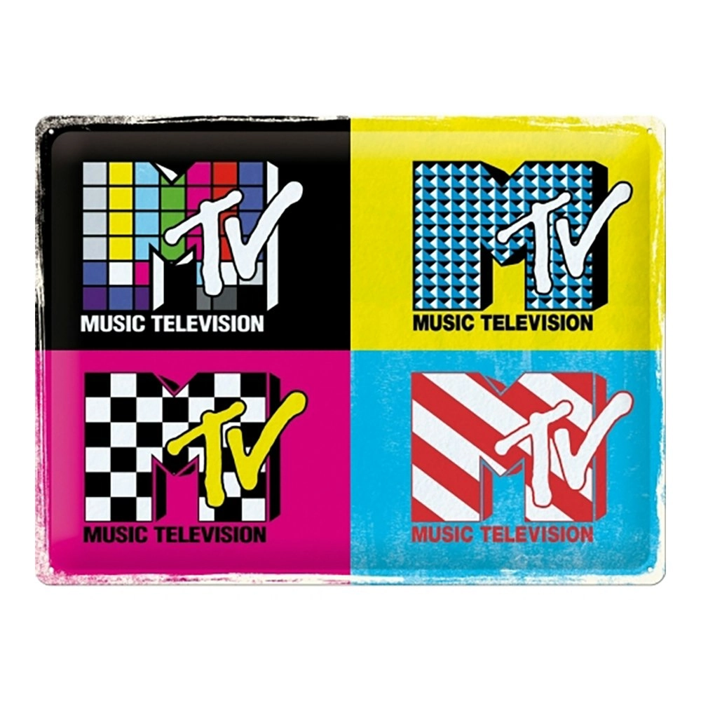 Nostalgic Art 30x40cm Large Metal Sign/Plaque MTV Logo Pop Art Home/Room Display