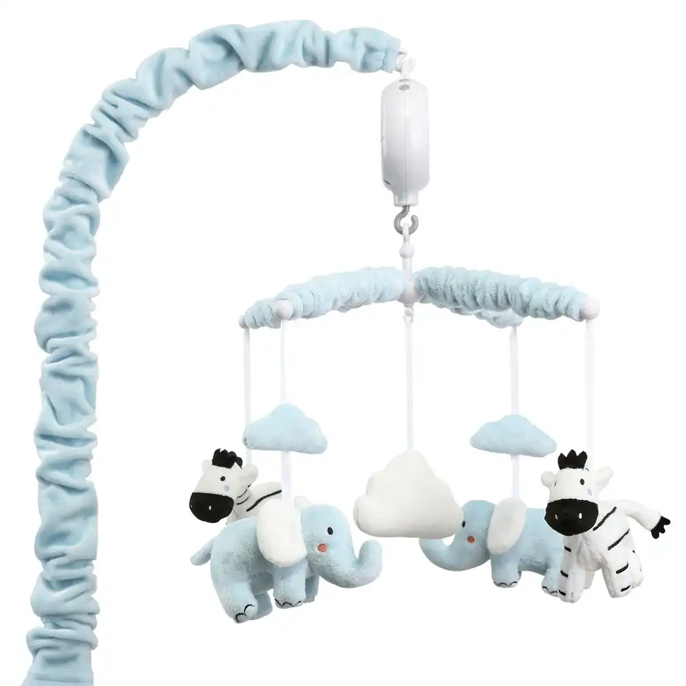 Little Haven Infant/Nursery Crib/Cot Hanging Musical Mobile Safari Blue 0-5m