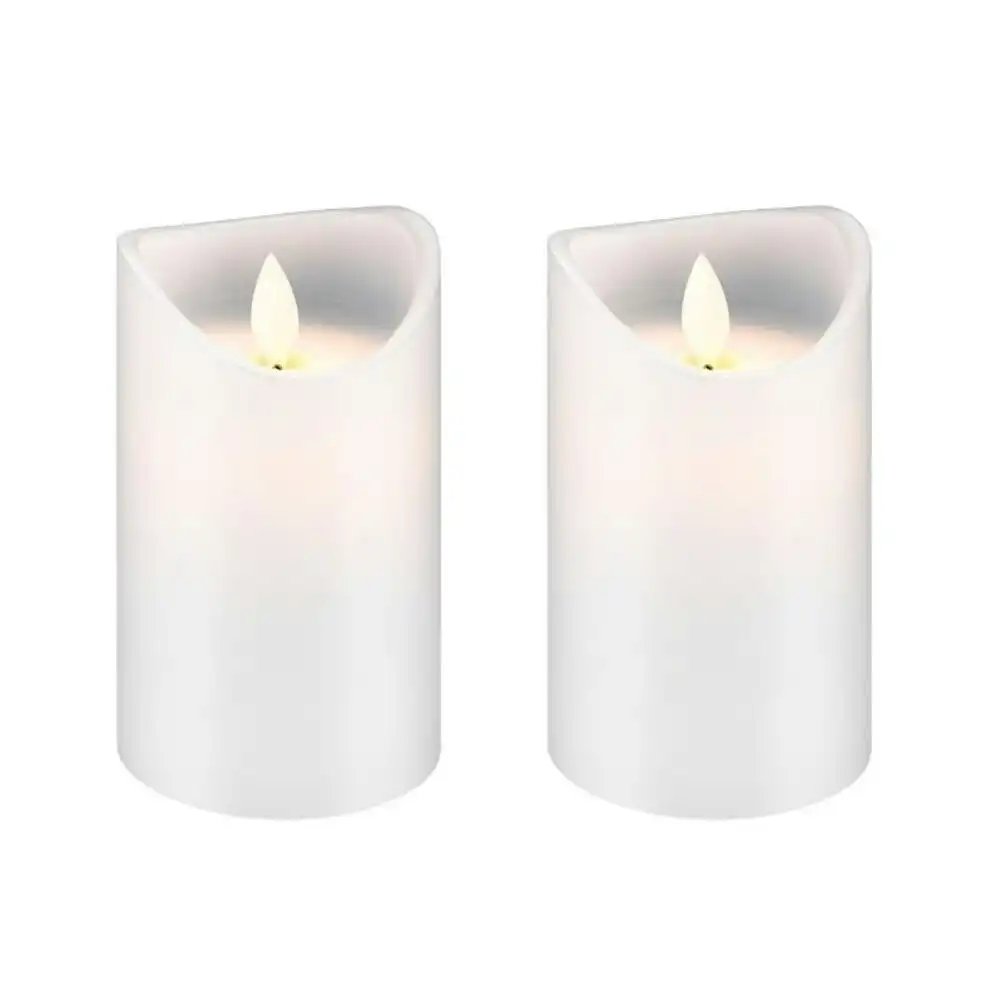 2x Goobay Battery-Operated 7.5x12.5cm LED Wax Candle in Glass Home/Room Decor WH