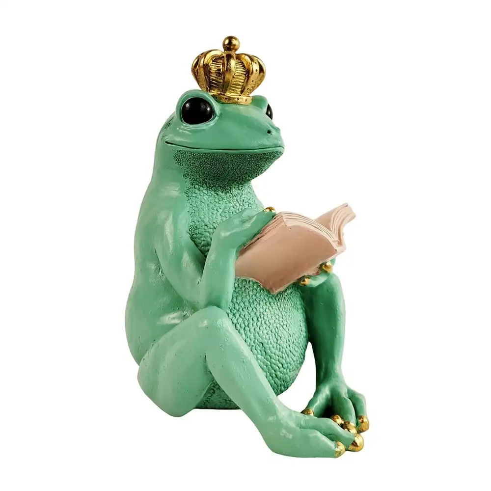 Urban Ludicrous Frog Polyresin 18.5cm Bookend Home Decor Book Holder Vibrant GRN
