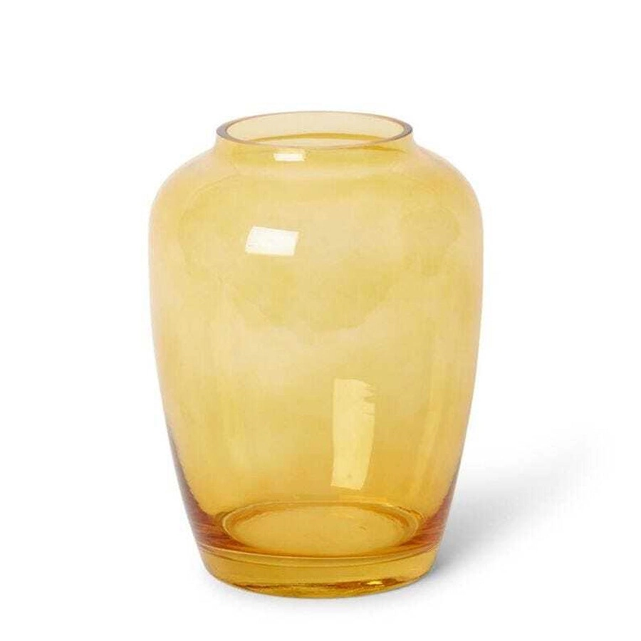 E Style 25cm Glass Brice Tall Plant/Flower Vase Tabletop Home Decor Amber