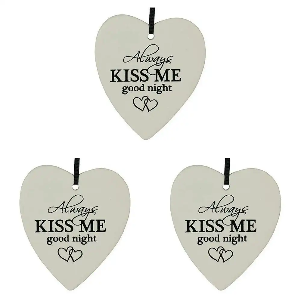 3x Ceramic Hanging 8x9cm Heart Kiss Me w/ Hanger Ornament Home/Office Room Decor