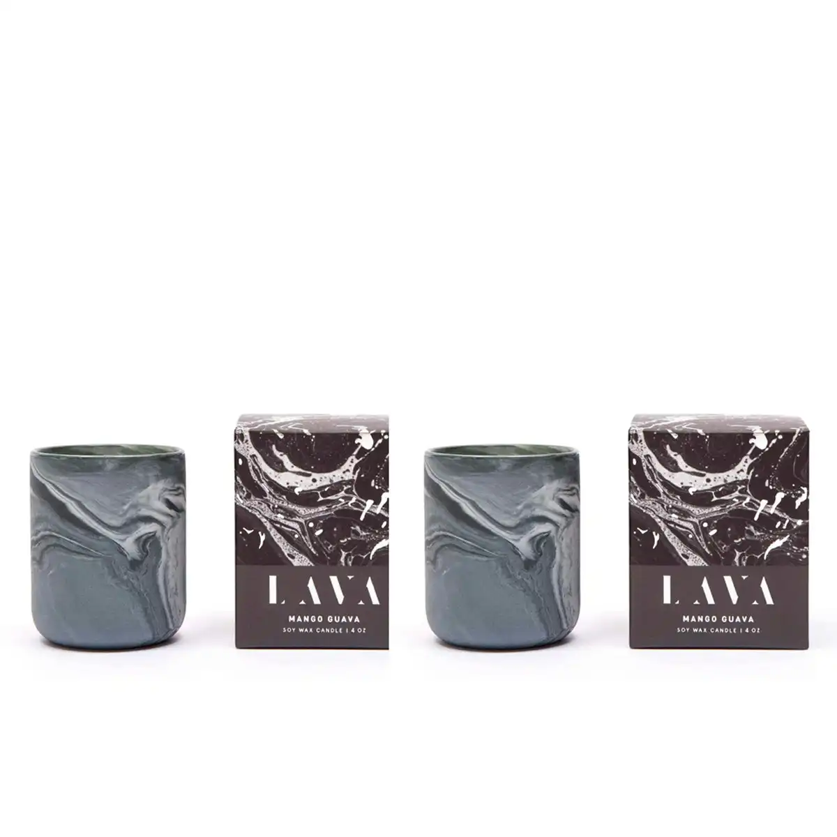 2x Serenity Lava 130g Small Scented Soy Wax Candle Home Fragrance Mango Guava