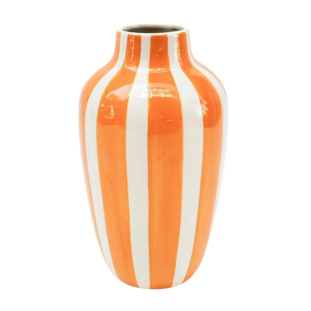 Urban Products Home Decor Decorative Halcyon Stripe Flower Vase Orange 20cm