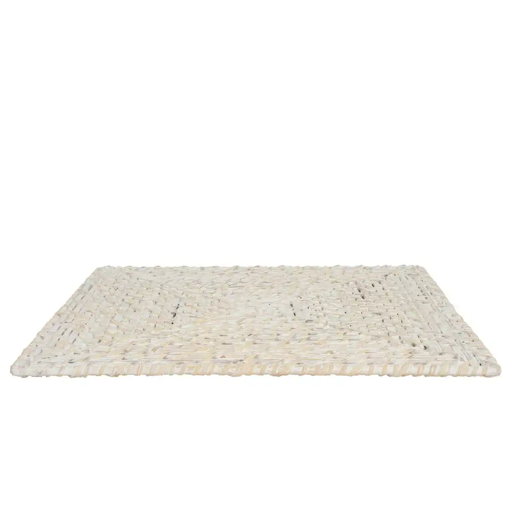 Maine & Crawford Zahara 33cm Square Display Mat Home Decor Rug/Carpet White Wash