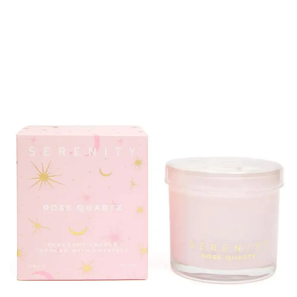 Serenity Crystal Love & Rose Quartz 300g Soy Wax Scented Candle Home Fragrance