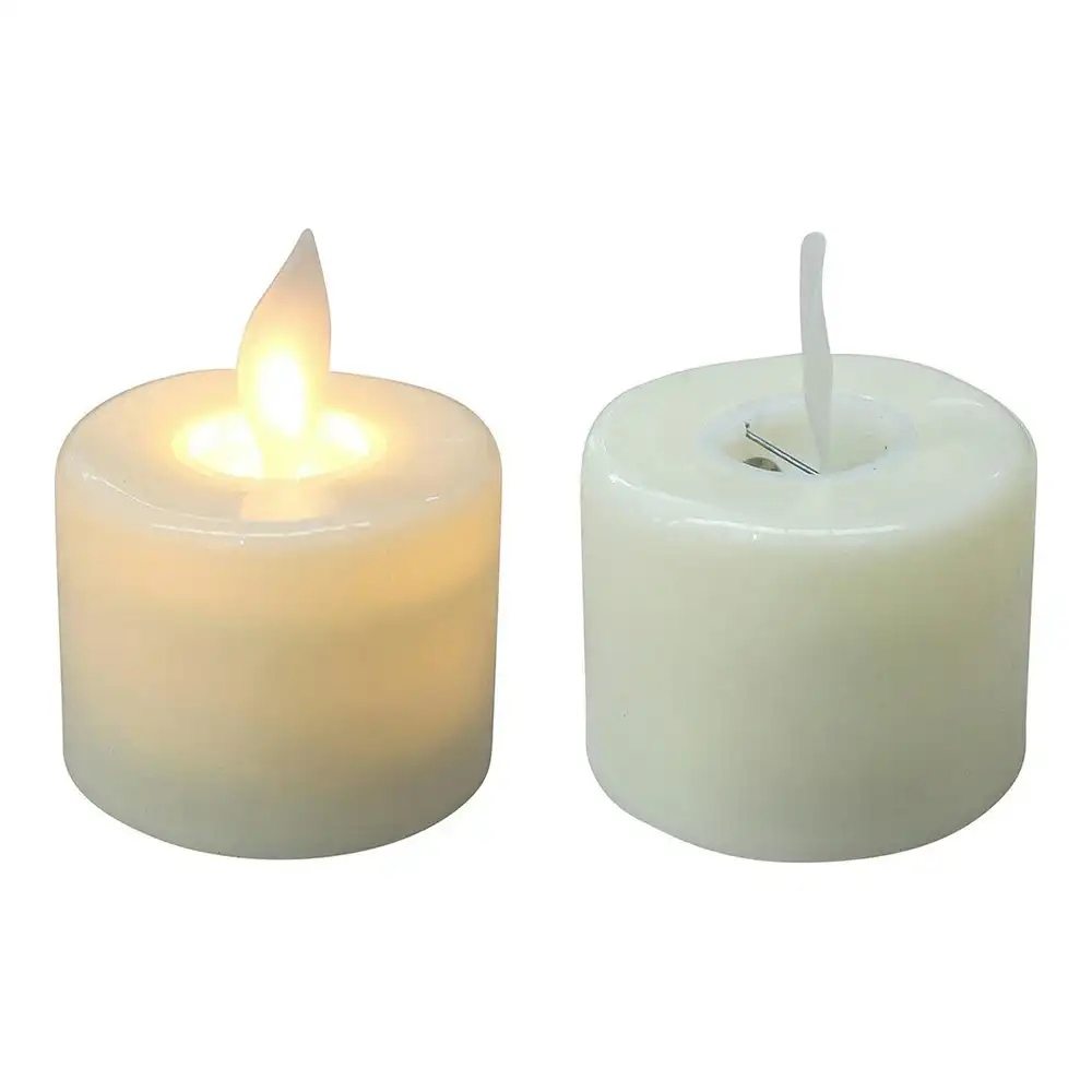 24pc Flameless Plastic 4.5cm Tealight Candle Light Set Tabletop Home Decor White
