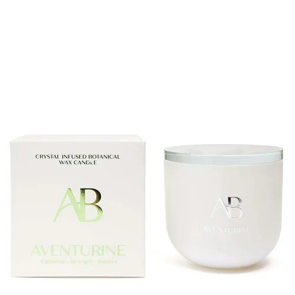 Aromabotanical Aventurine Crystal Infused 340g Scented Wax Candle Home Fragrance