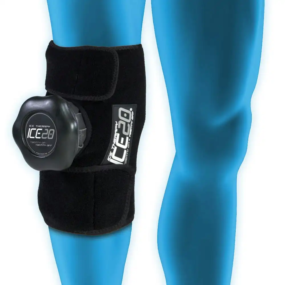 Ice20 Ice Therapy Single Knee Calf Cold Compression Wrap  w Strap/Bag