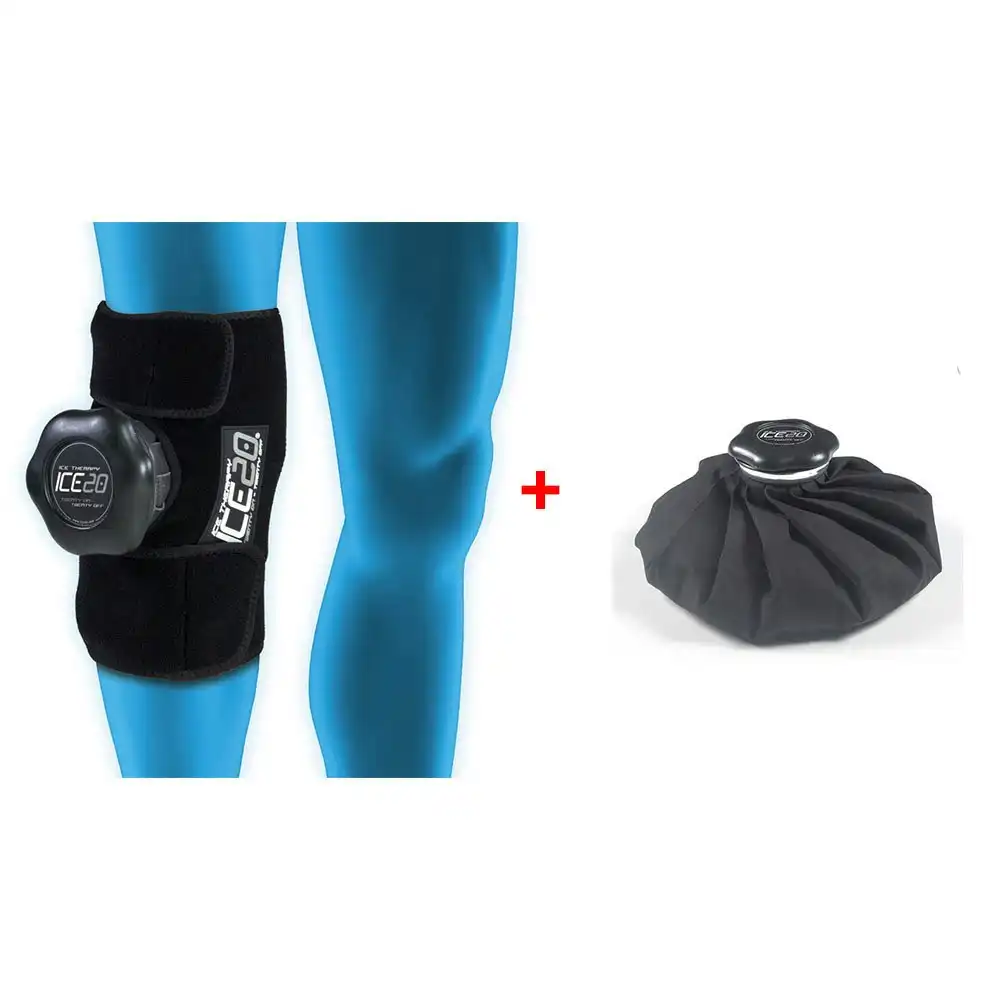 Ice20 Ice Therapy Single Knee Calf Cold Compression Wrap  11" Ice Bag