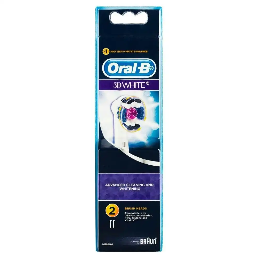2PK Oral B 3D White Power Brush Refill Electric Toothbrush Heads Replacement
