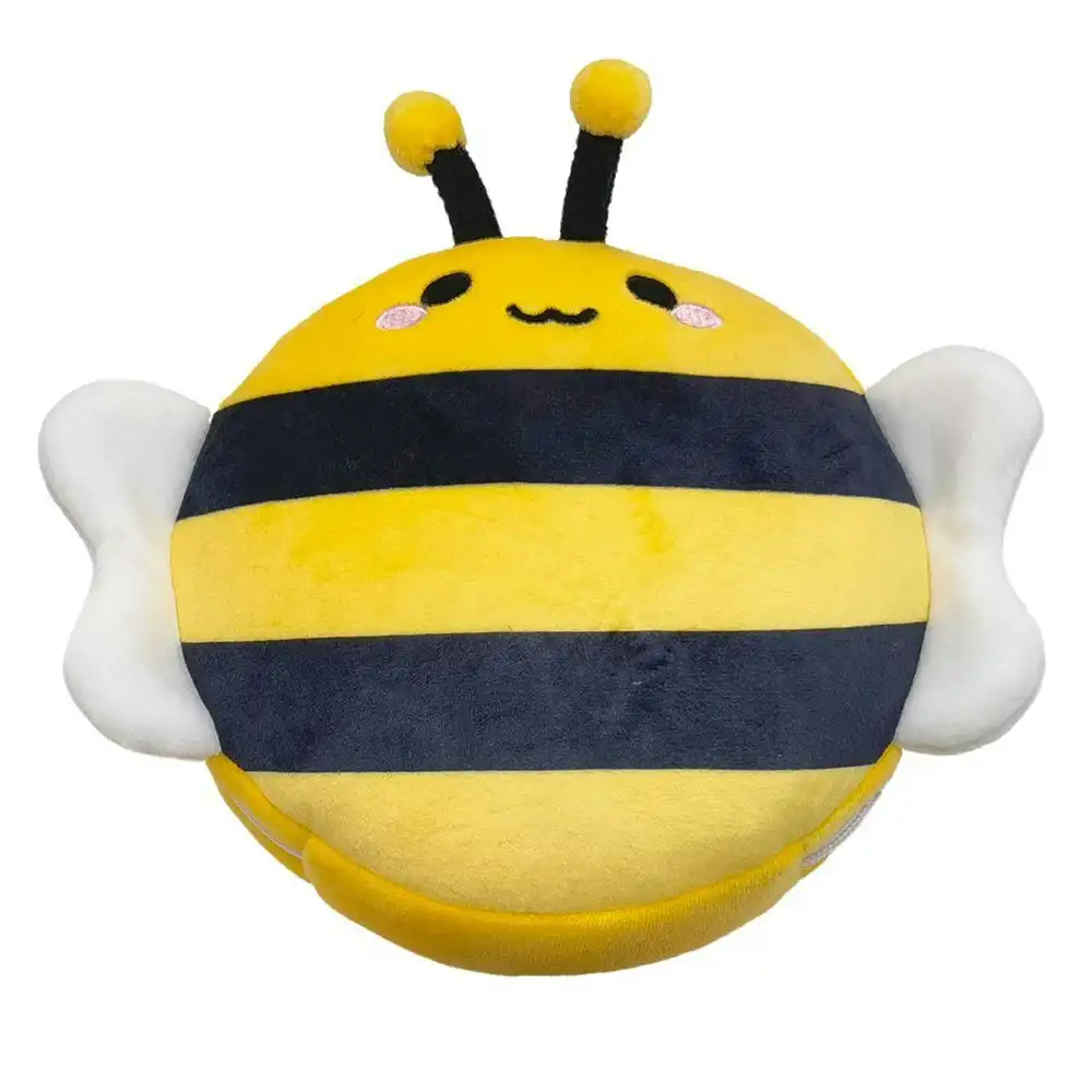 Relaxeazzz 15cm Bee Travel Pillow w/ Eye Mask 6y+ Kids/Adults Soft Cushion Plush