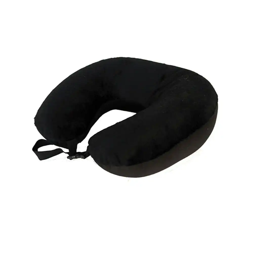 Tosca Lightweight Microbead Travel Neck Support Sleeping Pillow -  Black