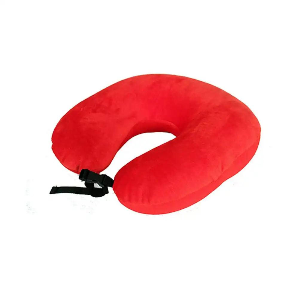 Tosca Lightweight Microbead Travel Neck Support Sleeping Pillow -  Red